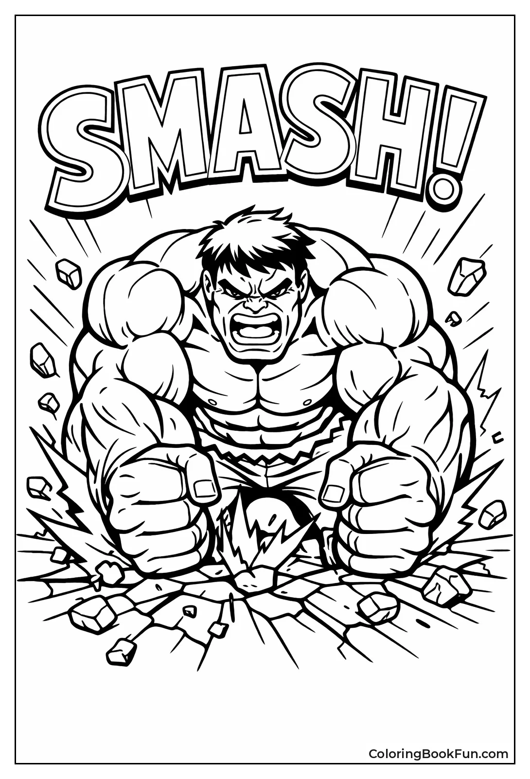 Hulk Smashes Ground with Fists