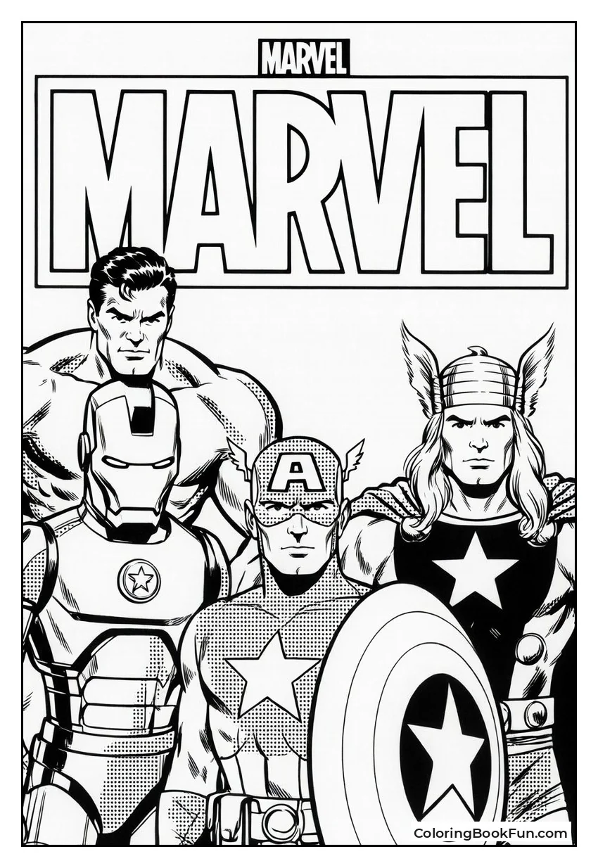 Retro Avengers Team Poses