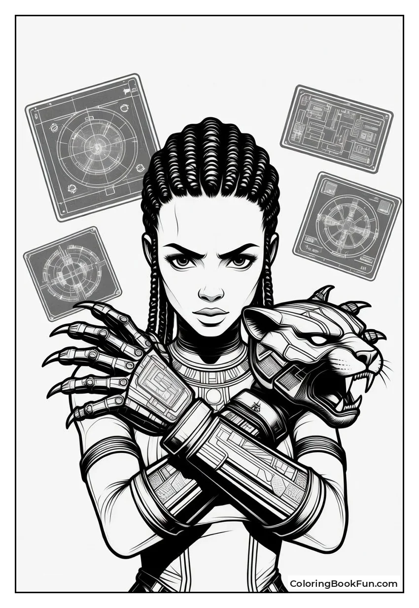 Shuri Holds Panther Gauntlets