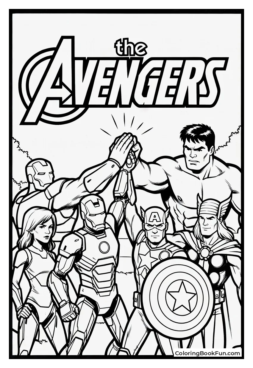 Avengers High Five Together