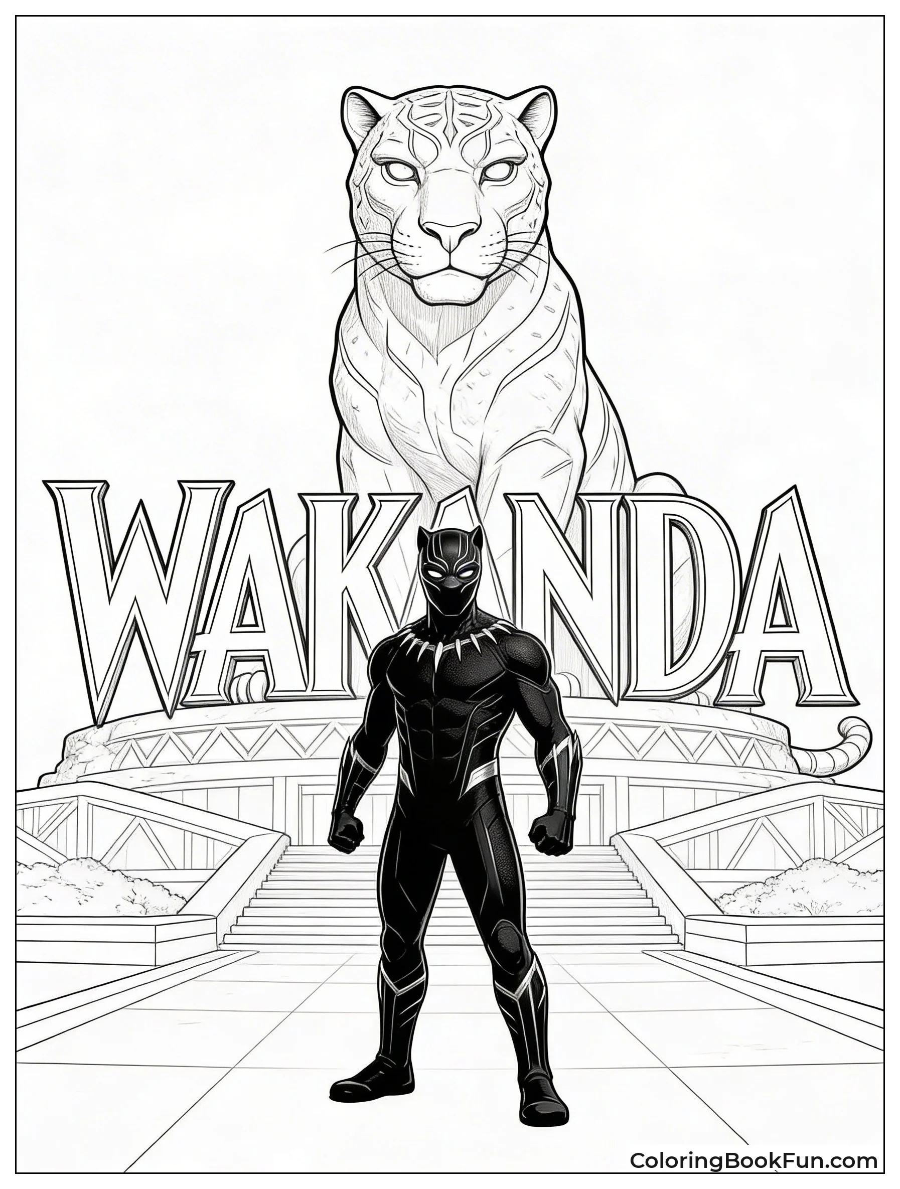 Black Panther Guards Statue