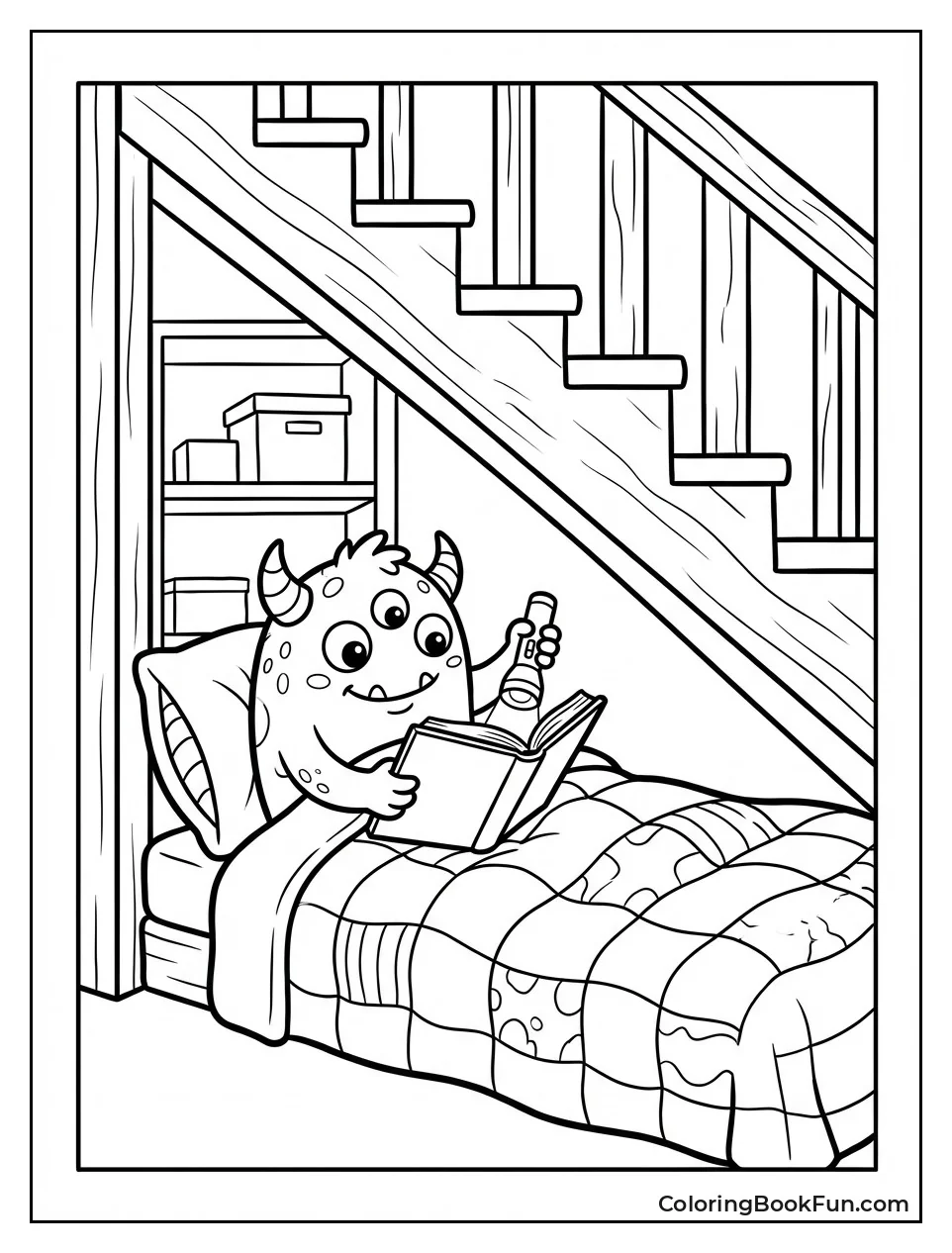 Bedtime Monster Reads Flashlight