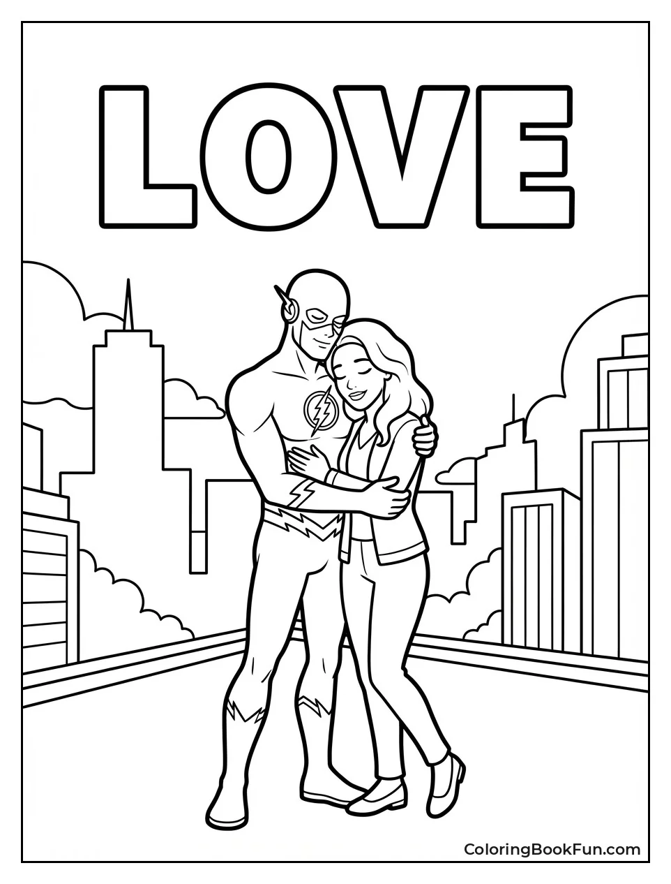 Barry Hugs Iris on Rooftop