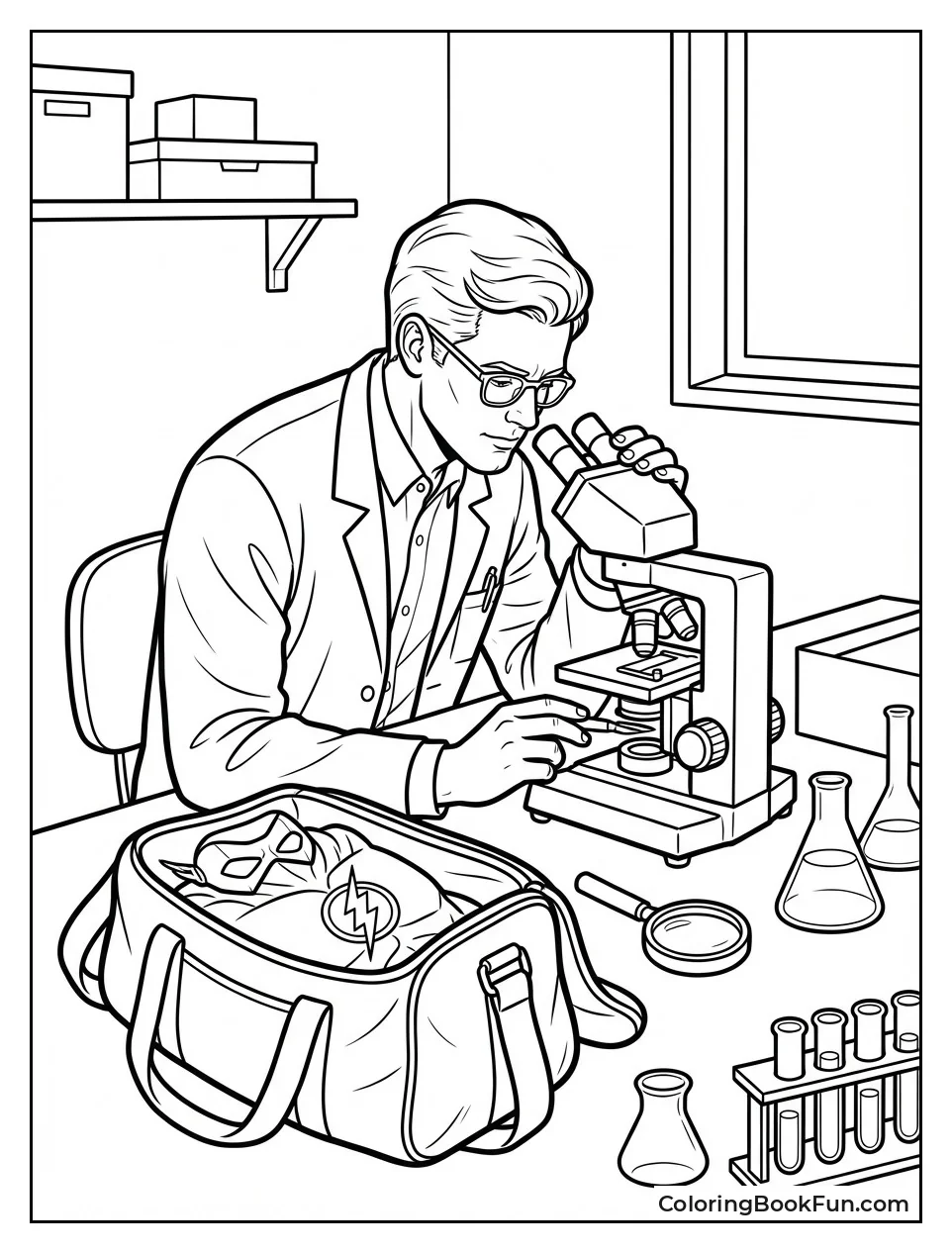 Barry Examines Clues in Lab