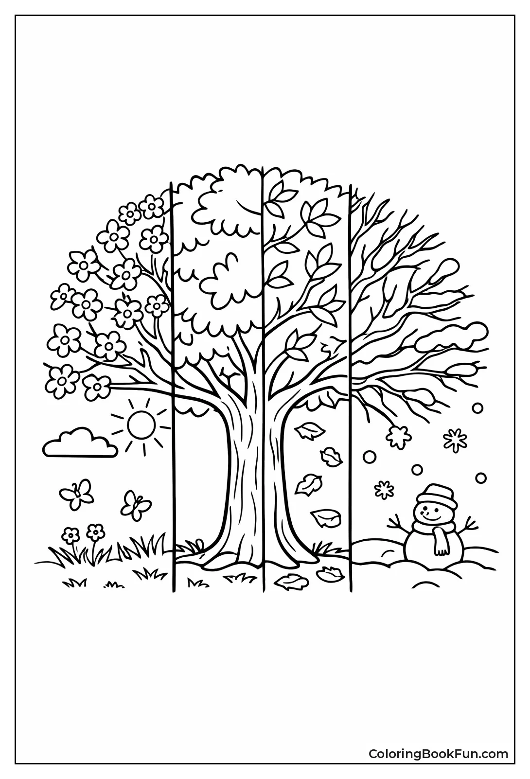 Tree Shows Four Seasons