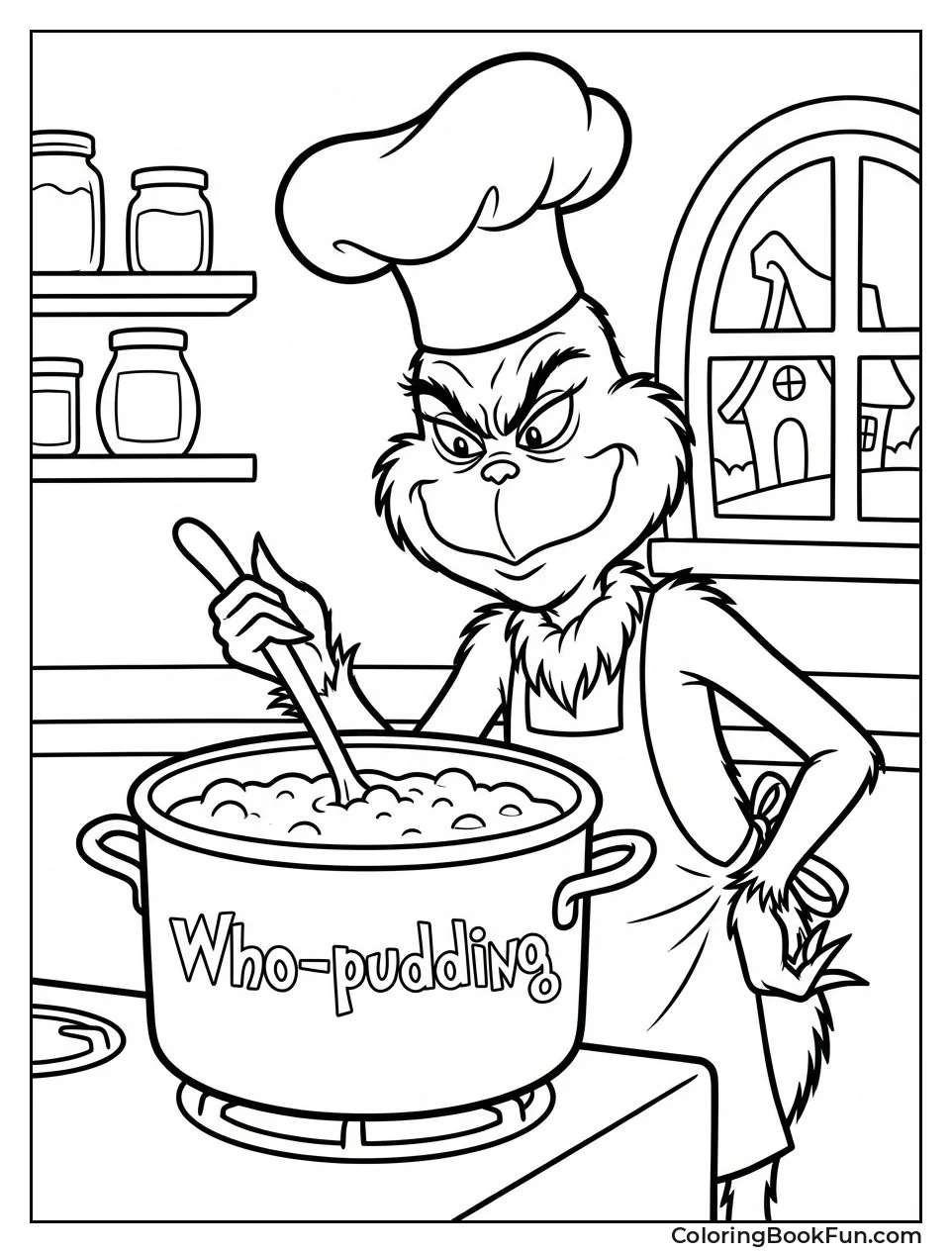 Grinch Stirs Bubbling Pudding