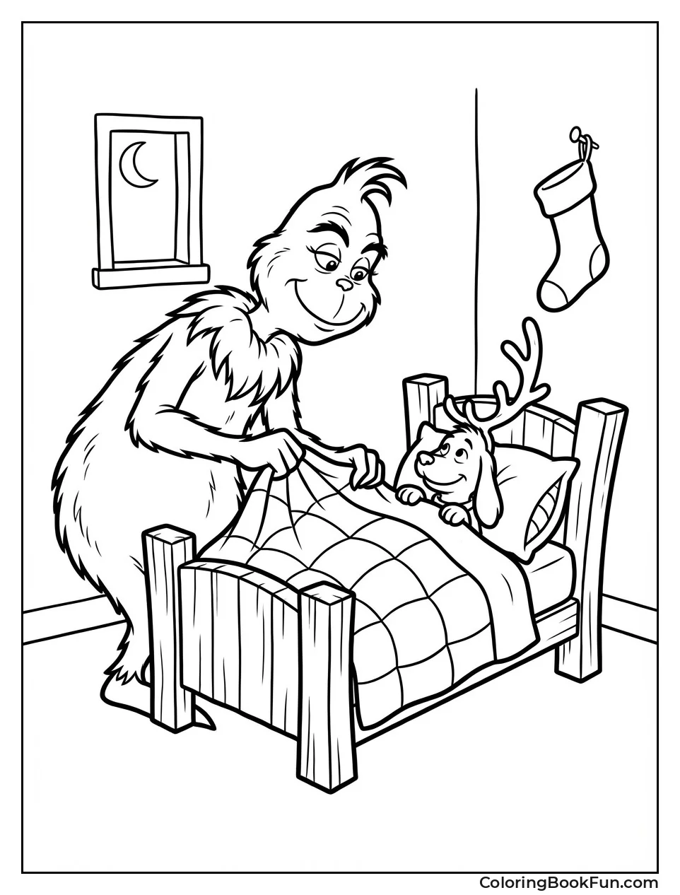 Grinch Tucks Max Bed