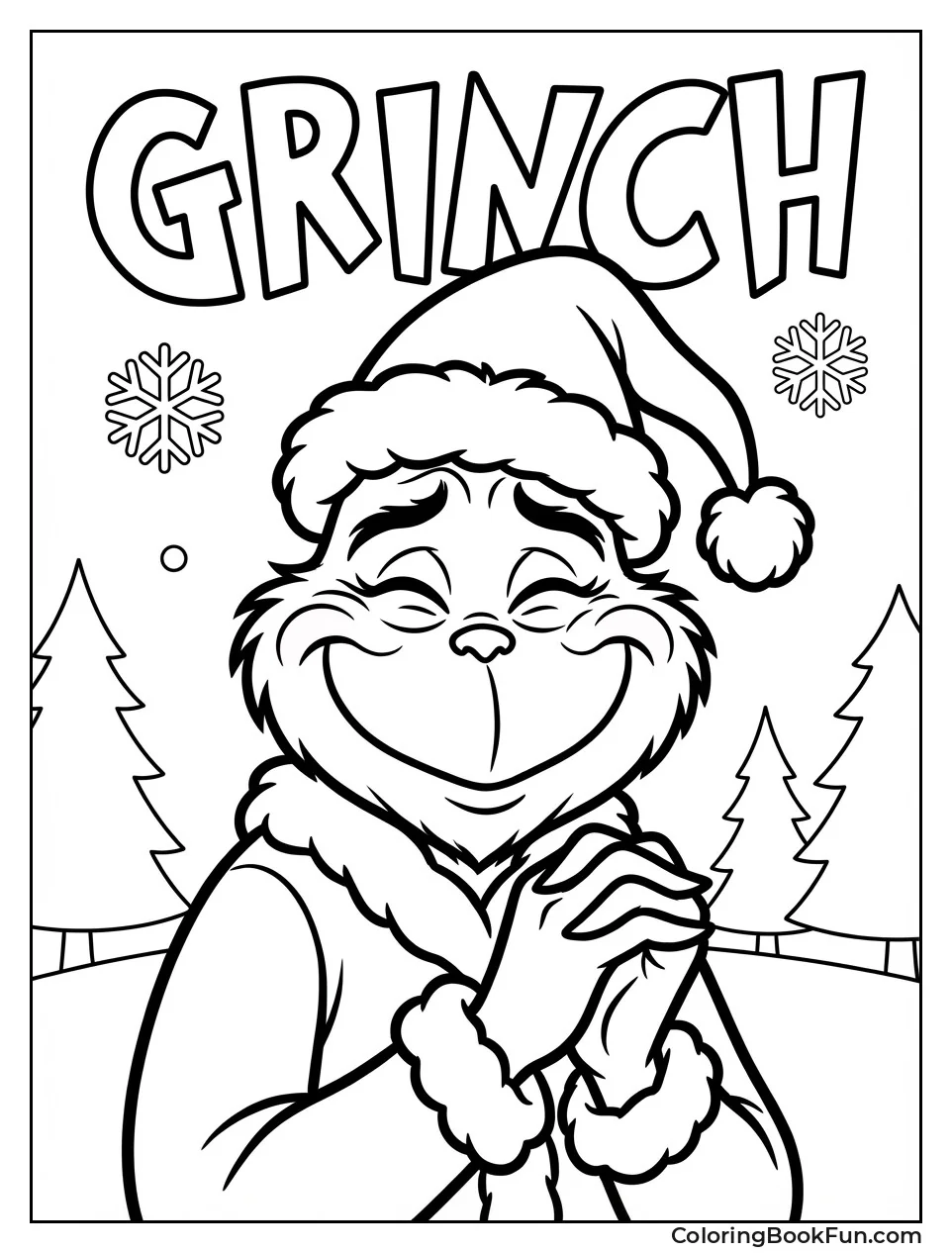 Smiling Grinch with Rosy Cheeks