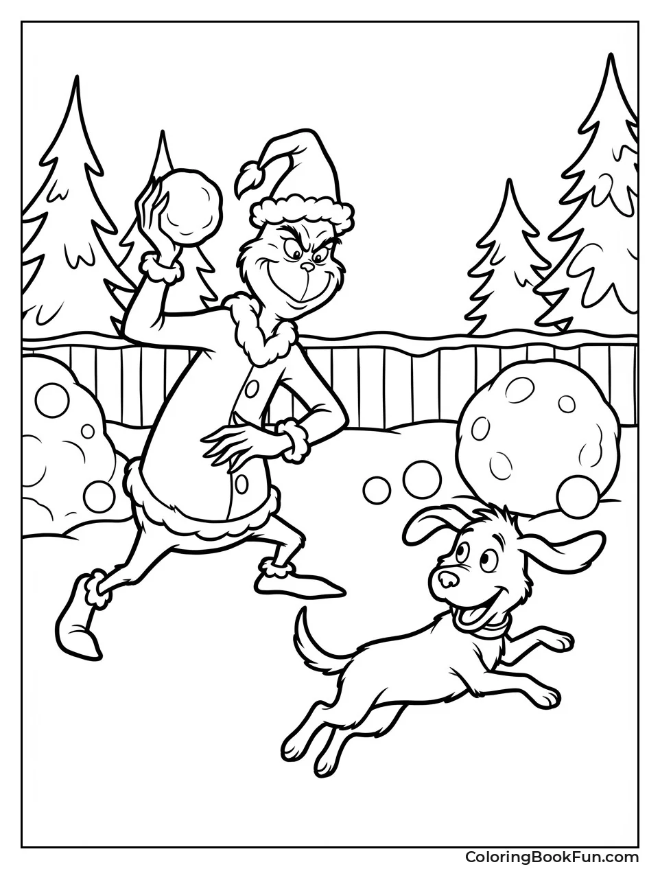 Grinch Throws Snowball Fun
