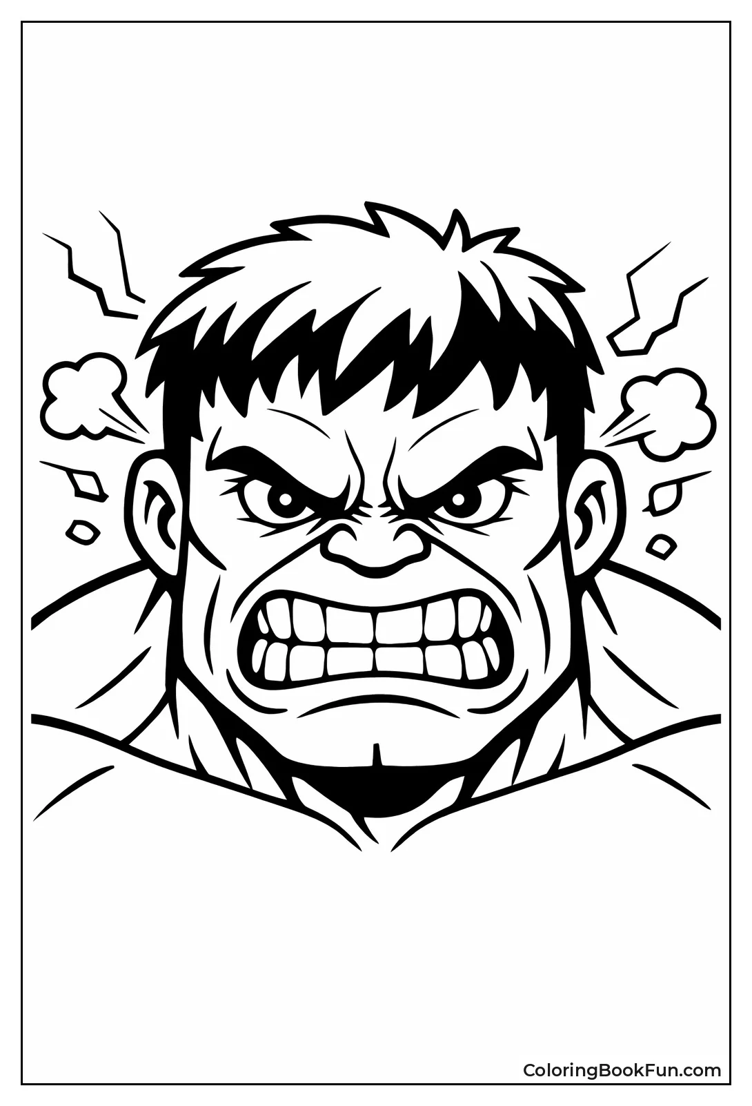 Hulk Shows Angry Fierce Face