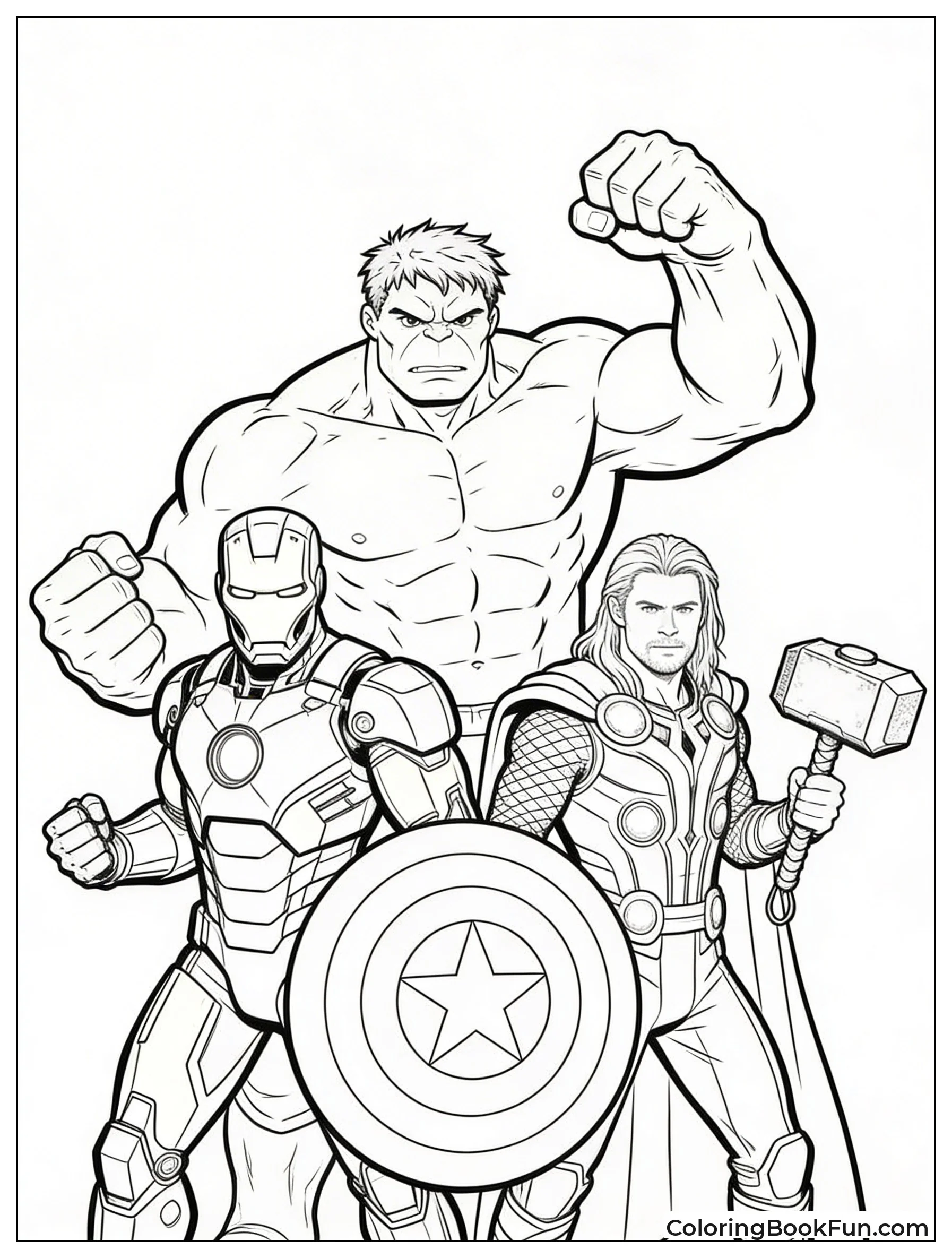 Hulk Stands with Avengers Heroes