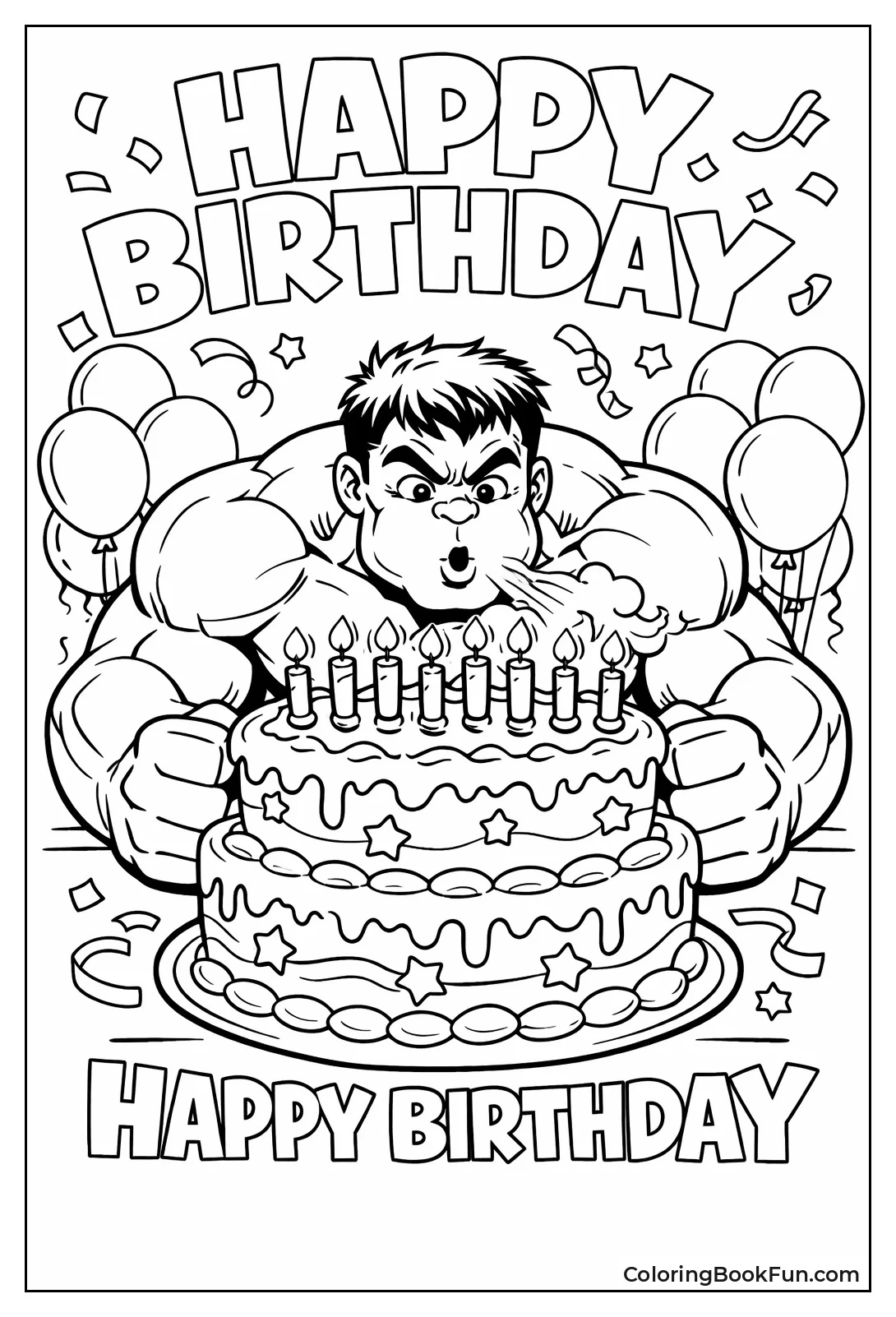 Hulk Blows Birthday Cake Candles