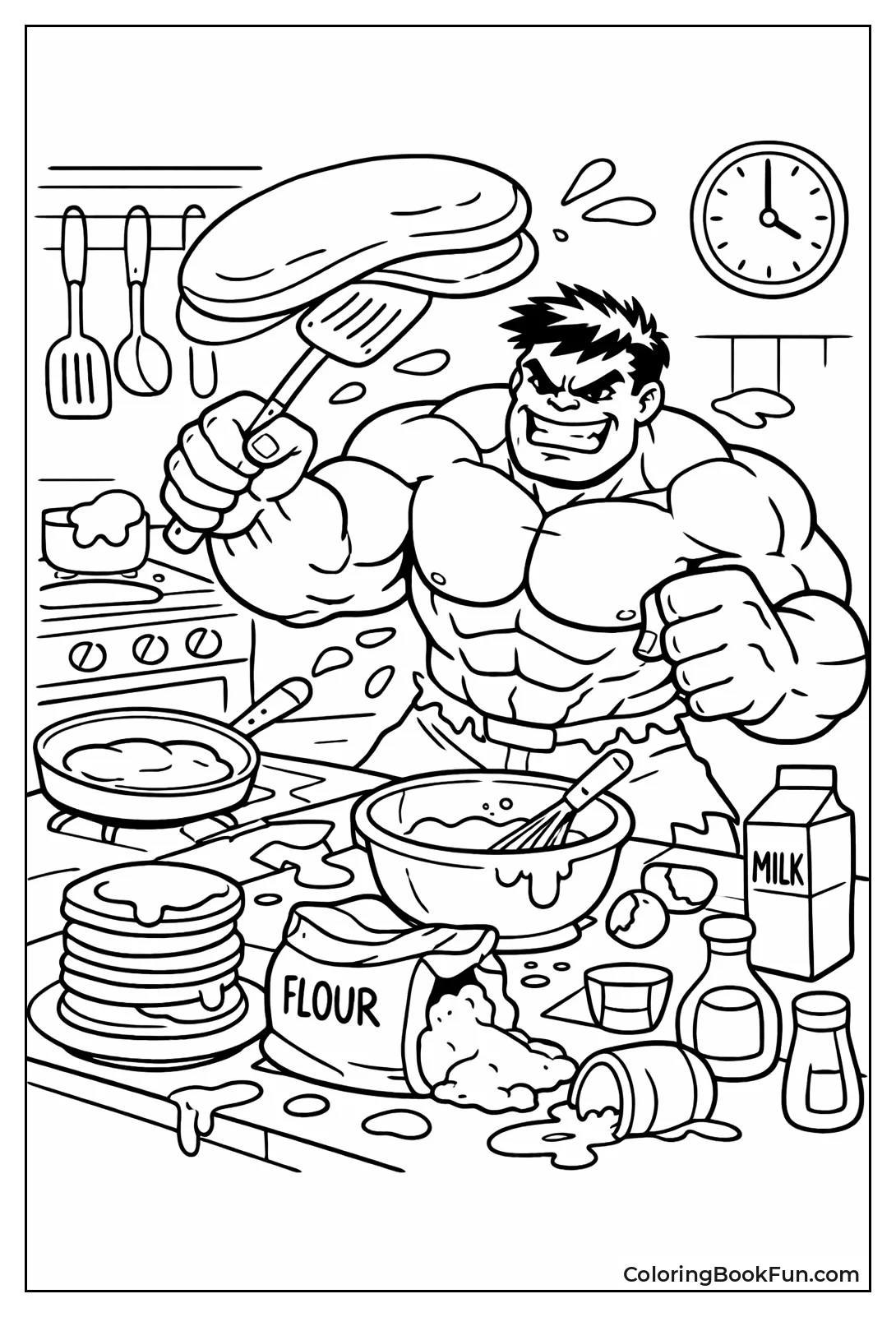 Hulk Flips Giant Pancakes