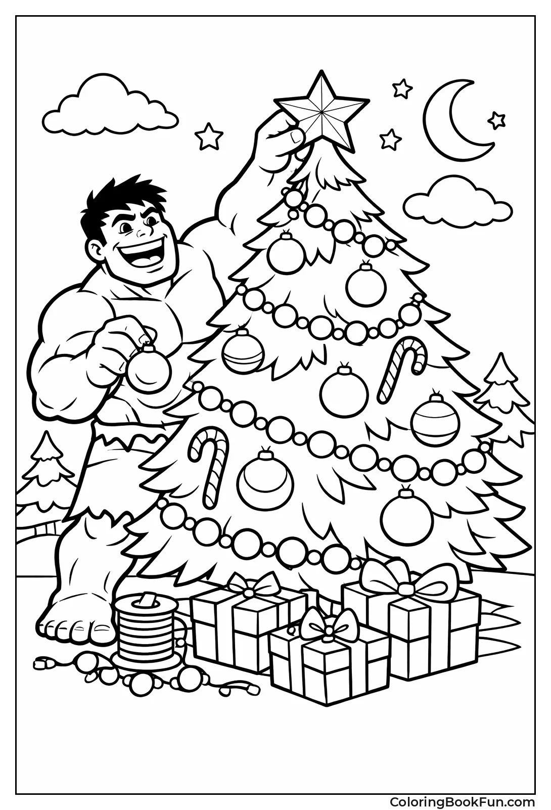 Hulk Decorates Giant Christmas Tree