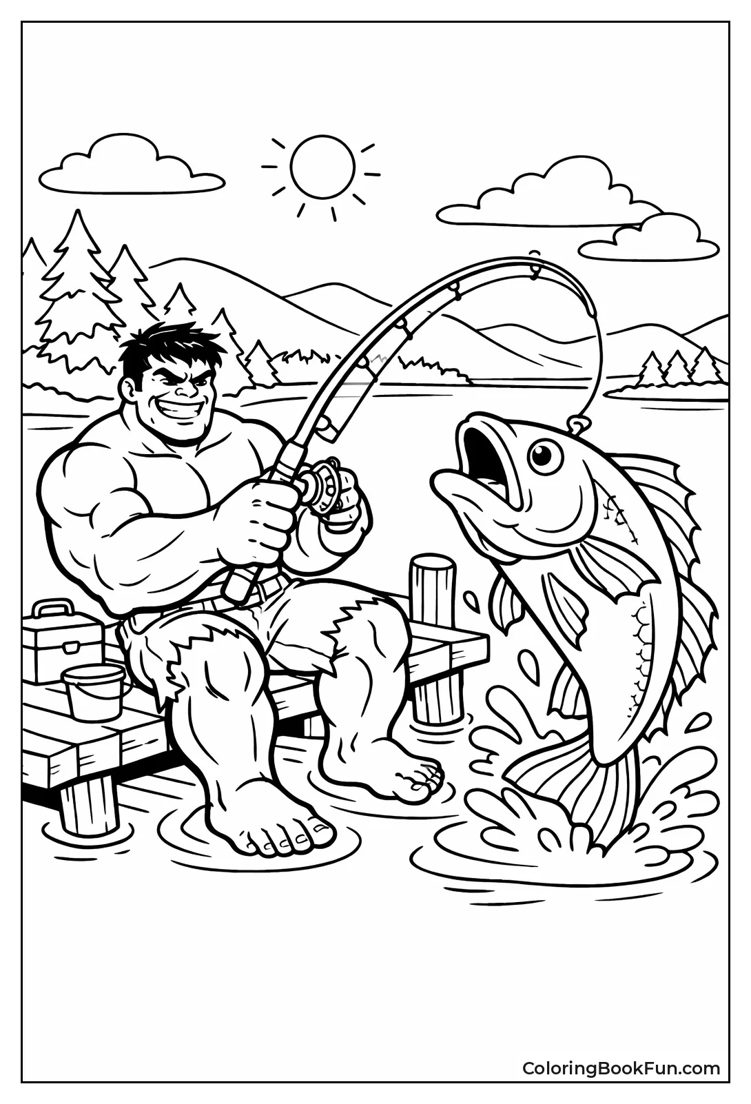 Hulk Fishes at Serene Lake