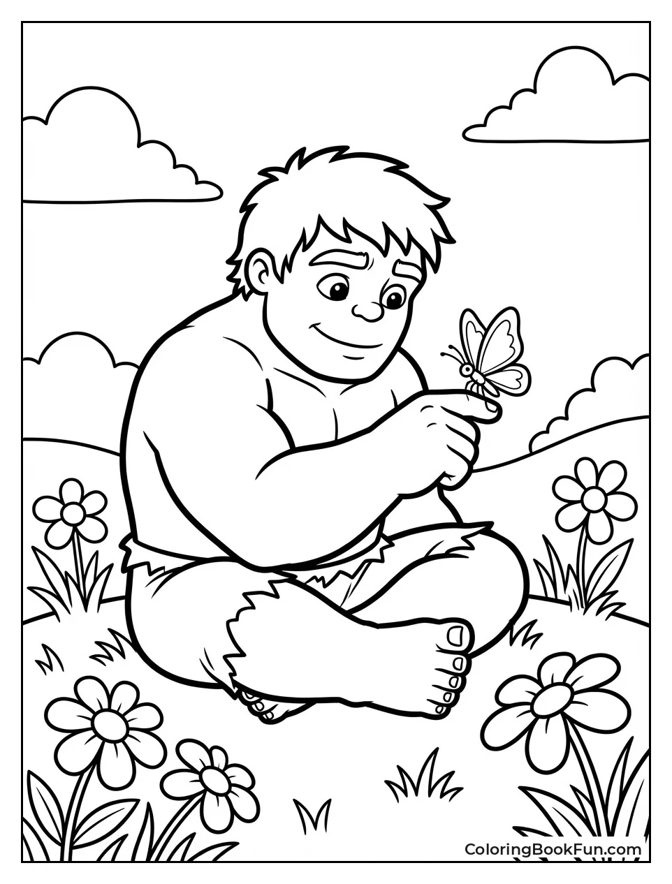 Hulk Watches Butterfly on Finger