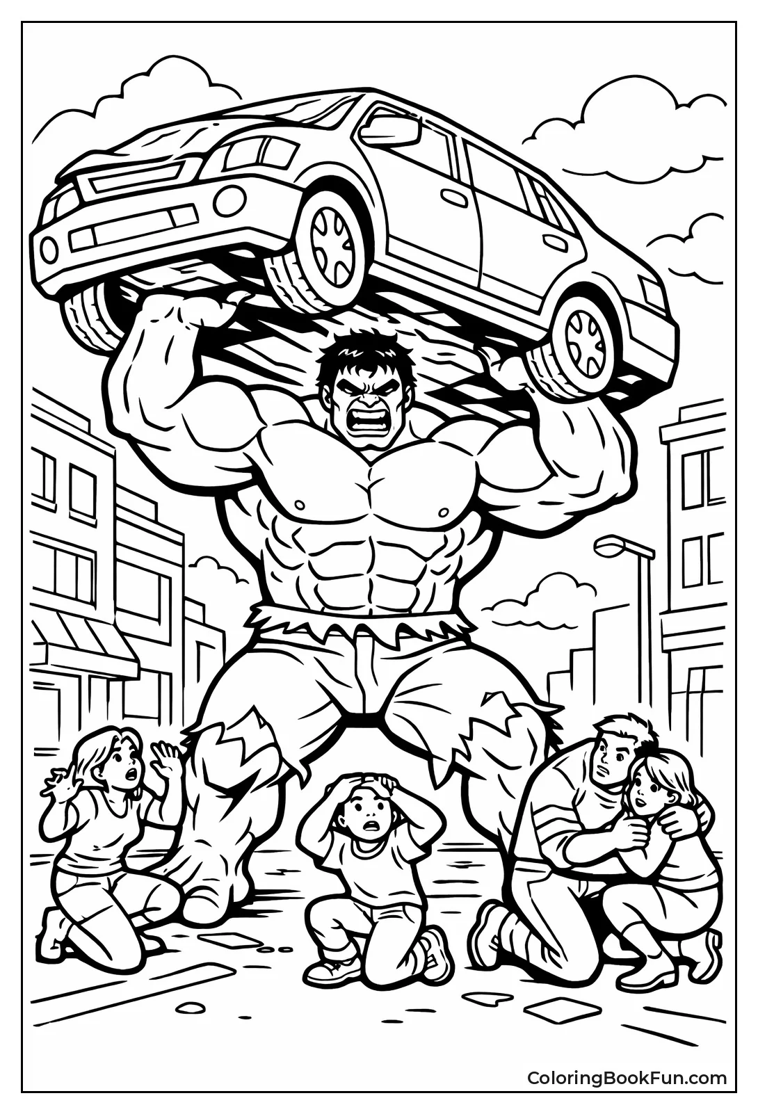 Hulk Lifts Car Saving People