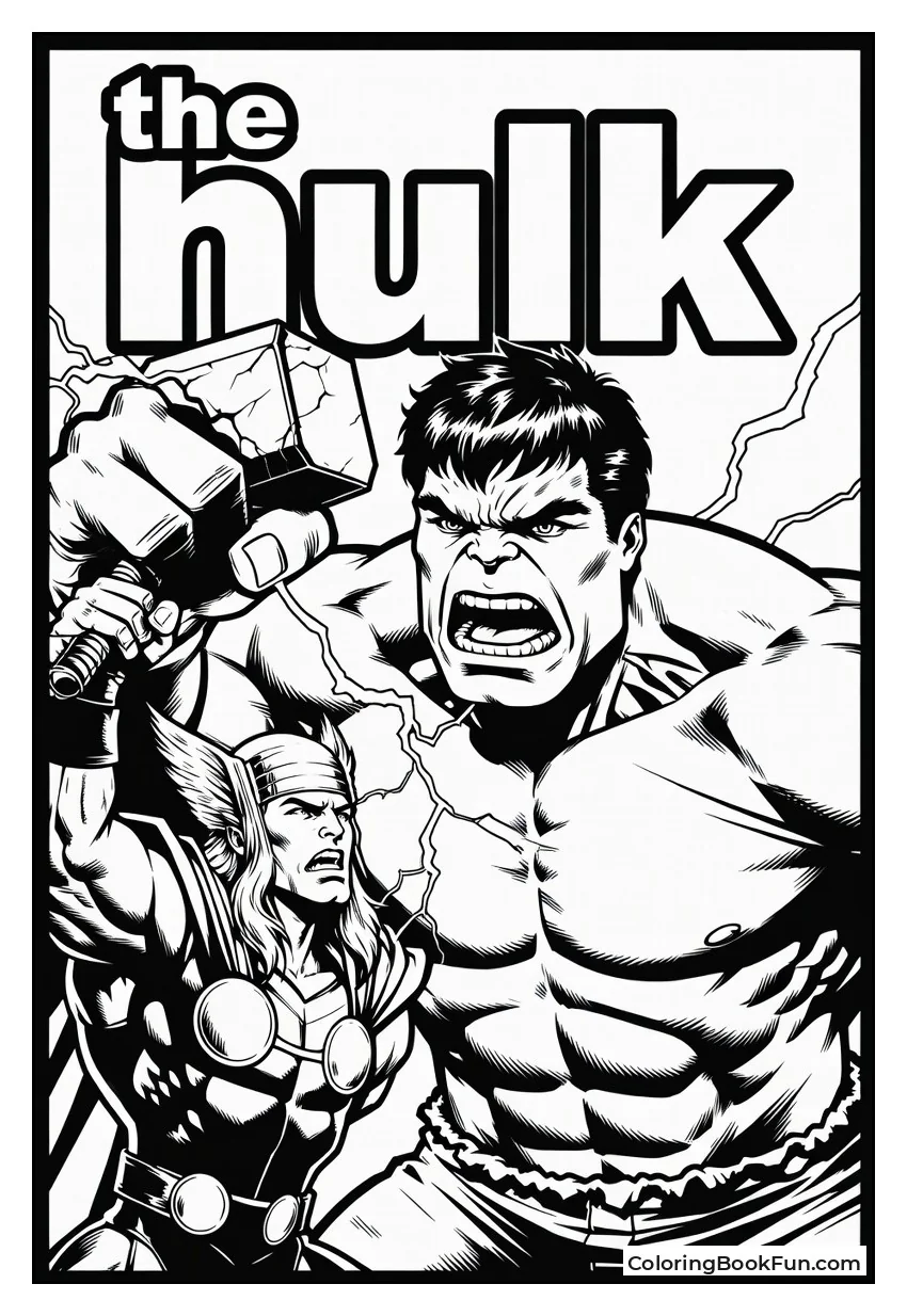 Hulk Punches Thor and Mjolnir