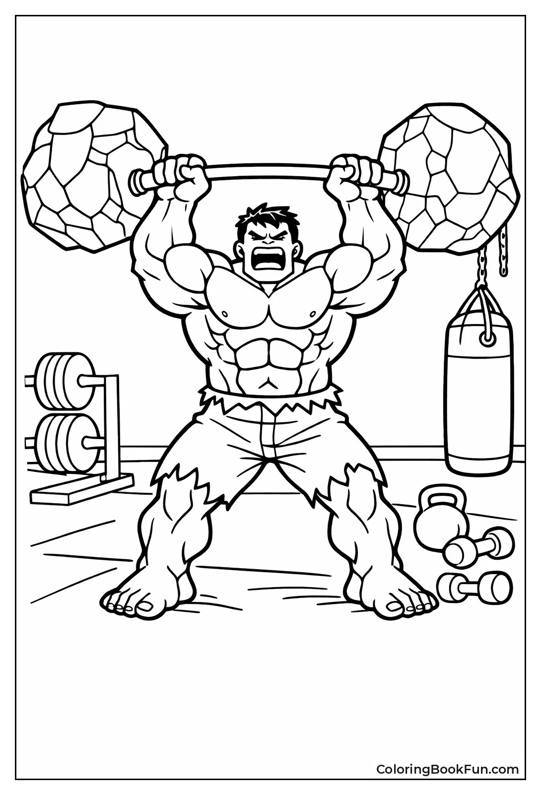 Hulk Lifts Boulder Weight Barbell