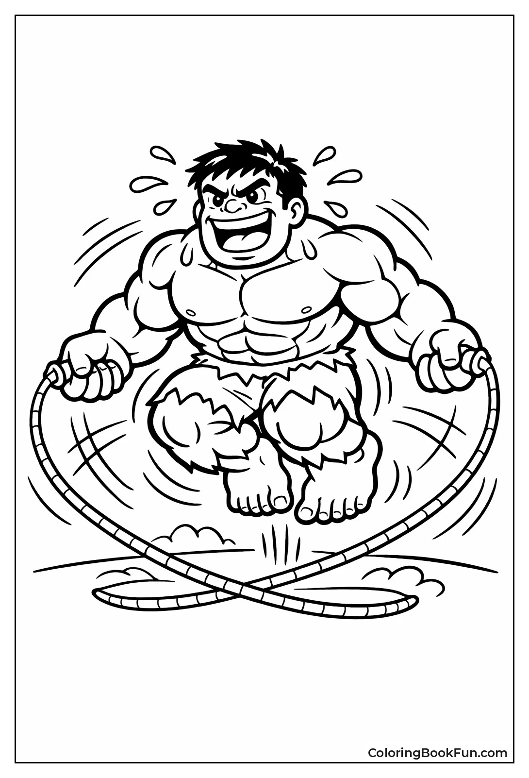 Playful Hulk Jumps Double Rope