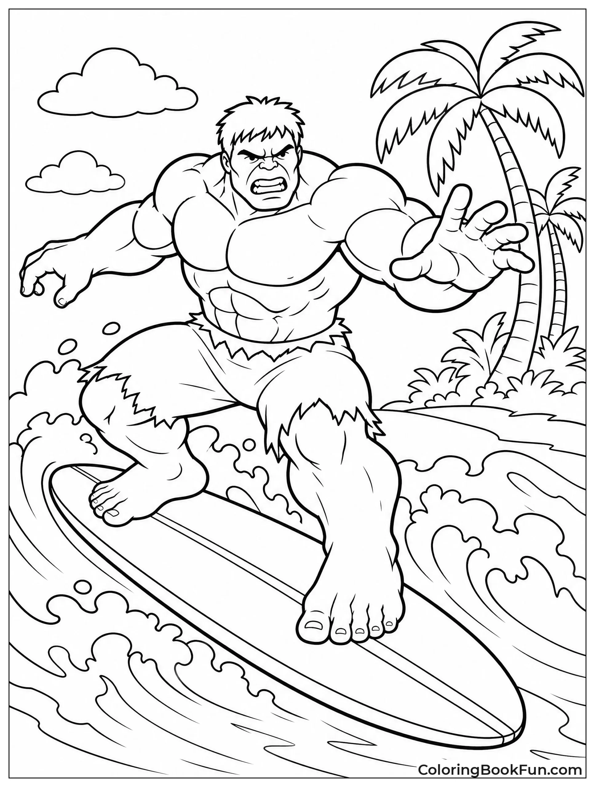 Hulk Surfs Giant Ocean Waves