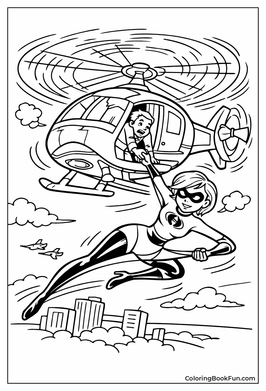 Elastigirl Saving Helicopter Crash