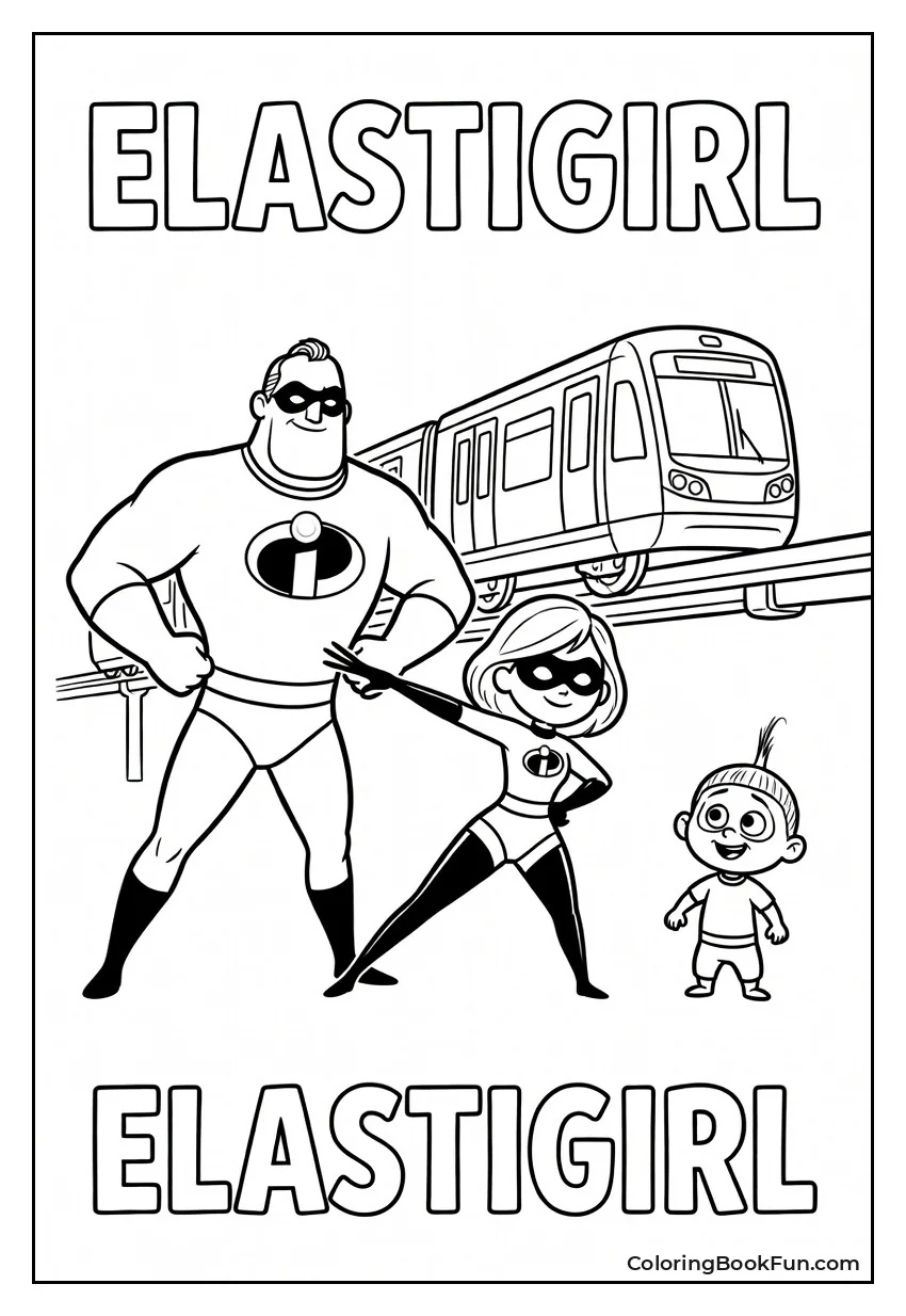 Elastigirl Stops Runaway Monorail