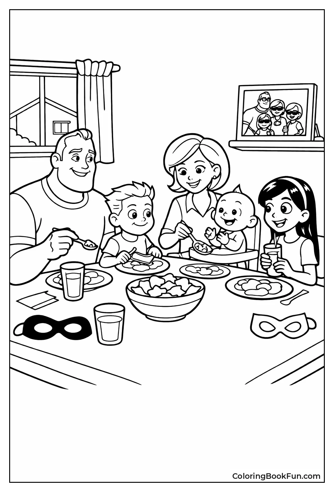 Parr Family at Dinner Table