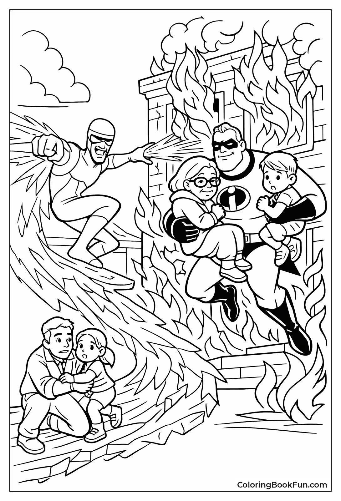 Frozone Rescuing from Fire