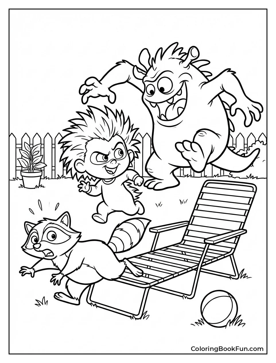 Jack-Jack Chasing Raccoon