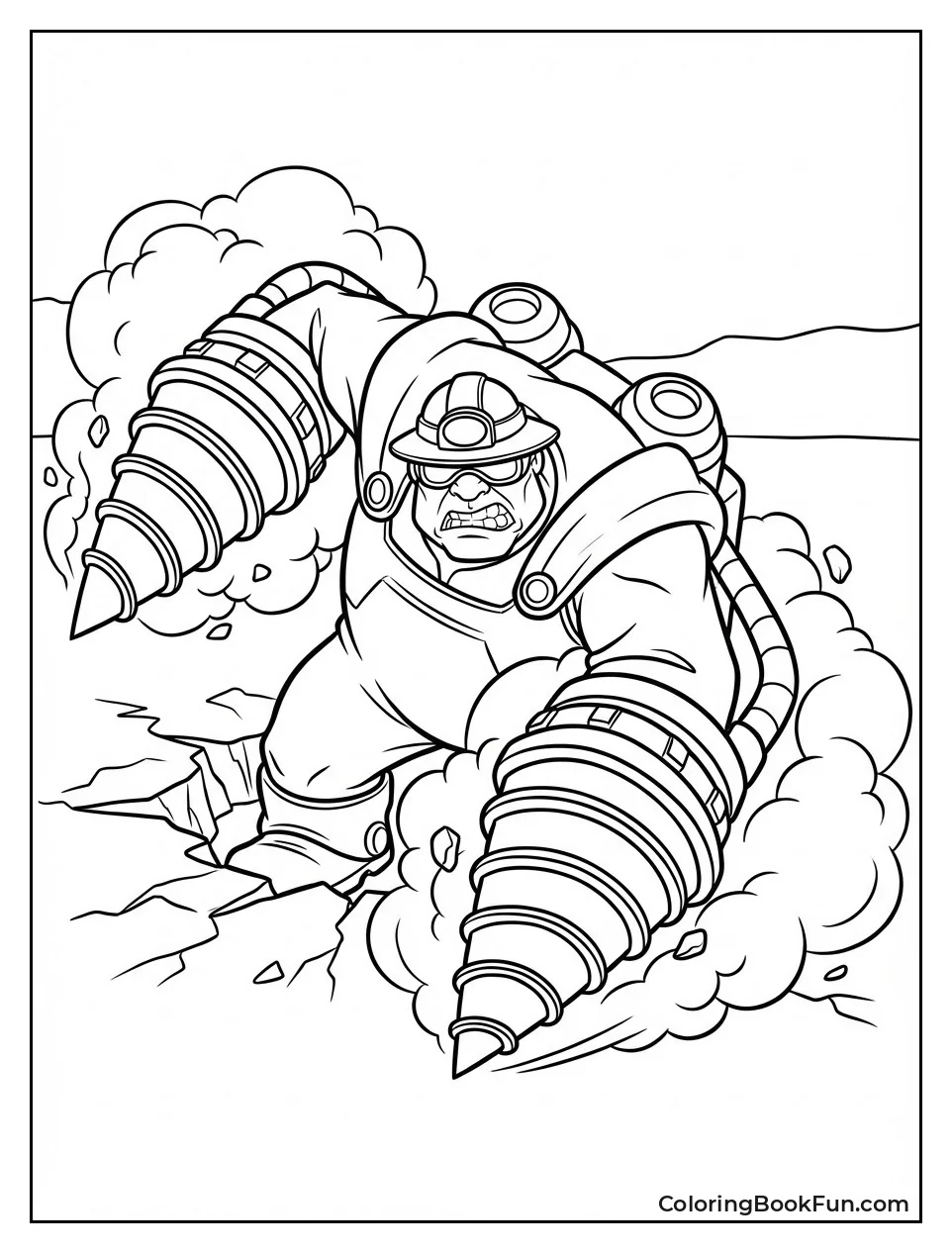 Underminer Emerging from Ground