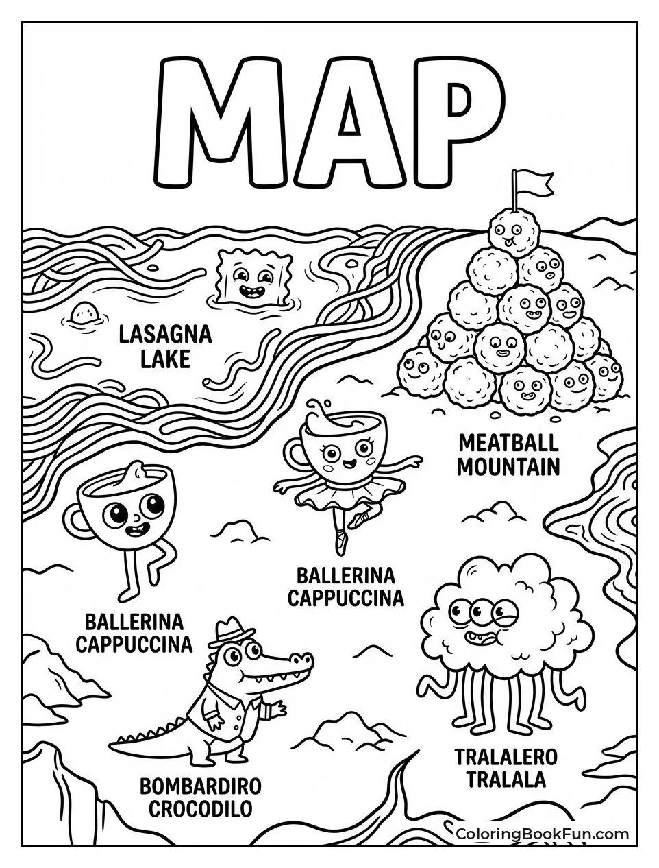 Map Shows Meatball Mountain Lands