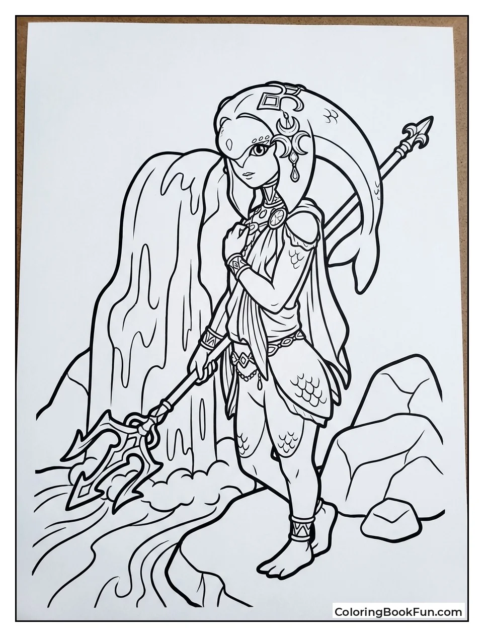 Mipha Stands by Waterfall