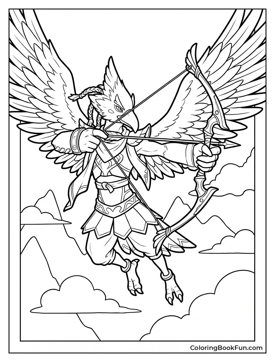 Revali Draws Bow Flying