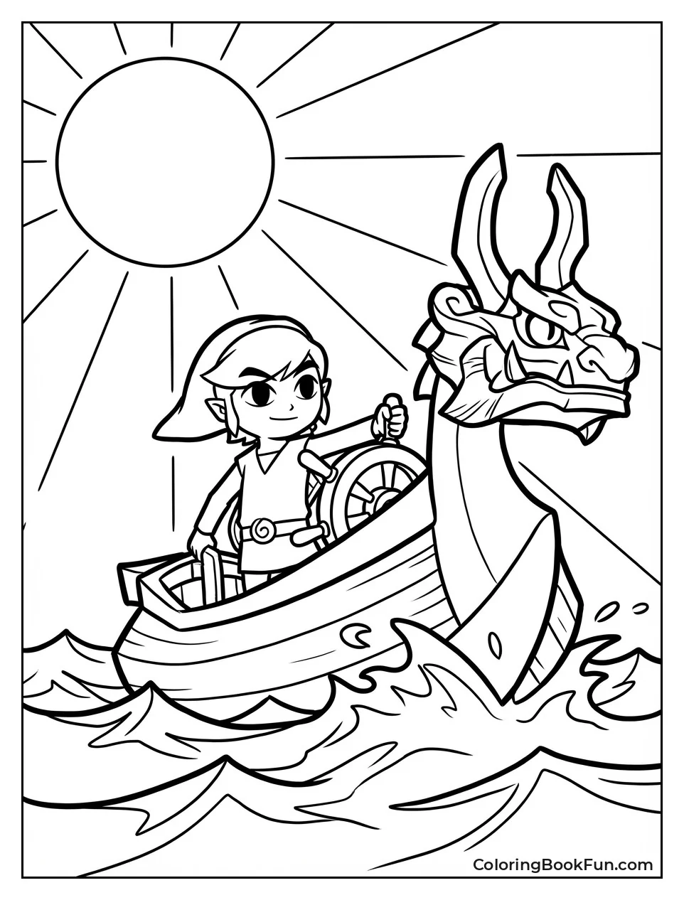 Toon Link Sails Sea