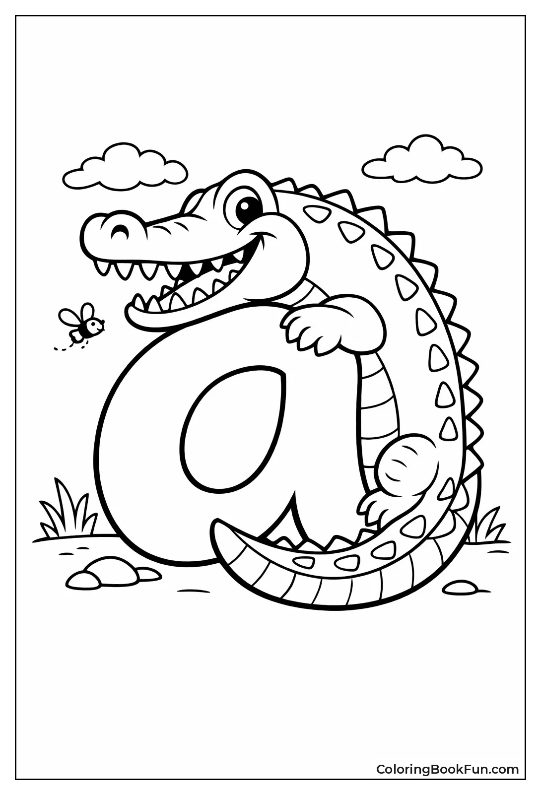 Curly Alligator Letter a