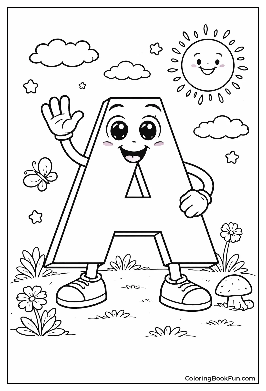 Friendly Waving Letter A