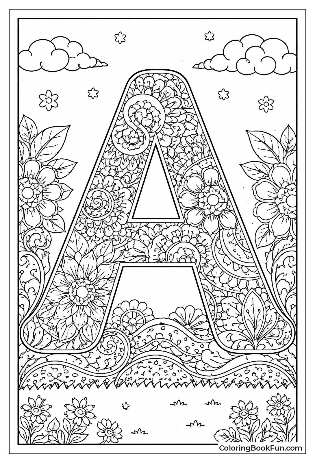 Mandala Shaped Letter A