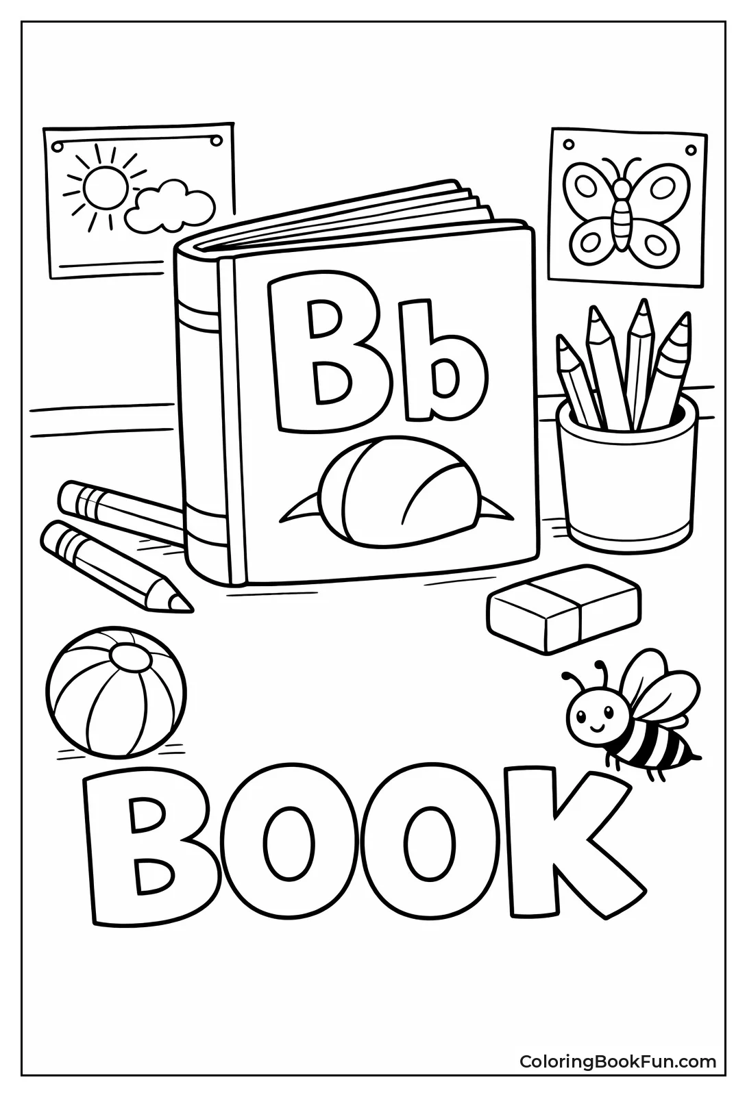 Open Book with B Cover