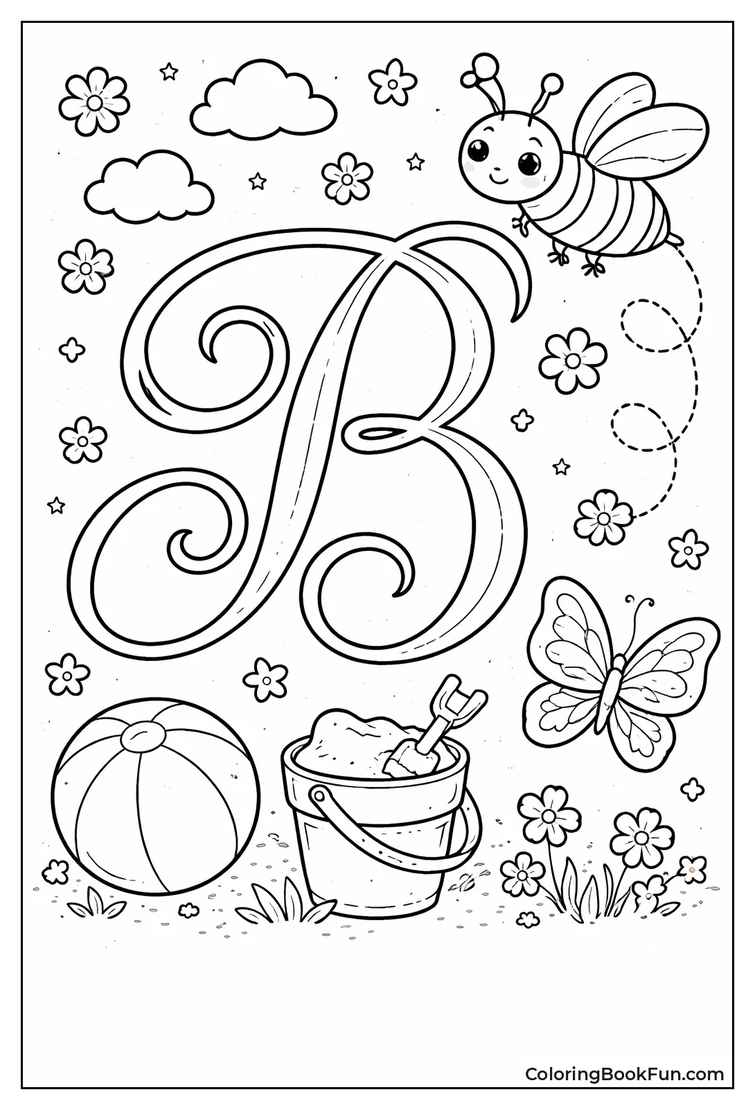 Fancy Cursive Letter B