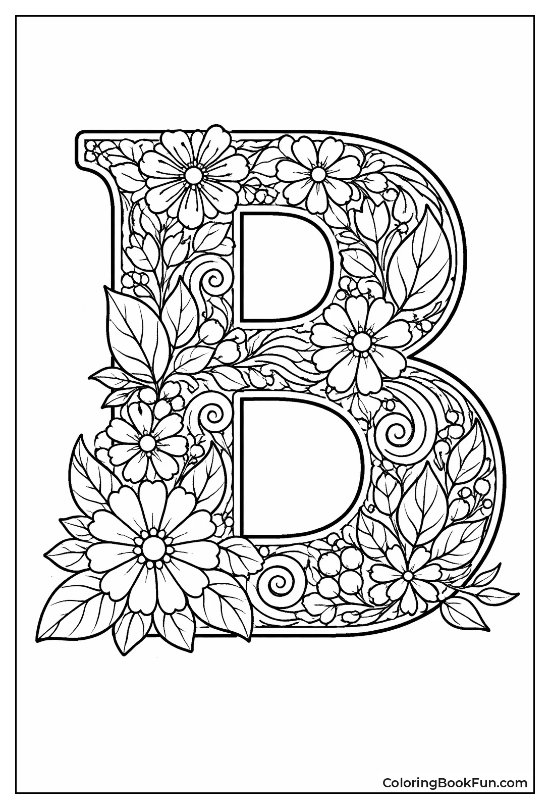 Floral Zentangle Letter B