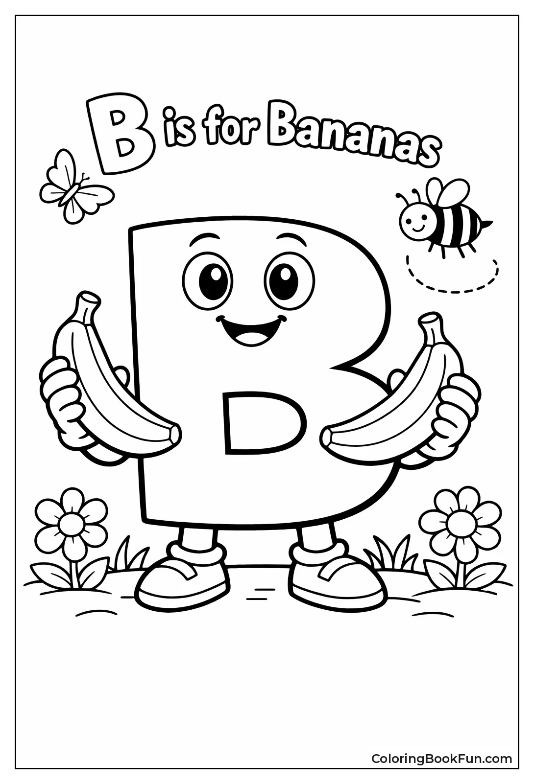 B Holding Two Bananas