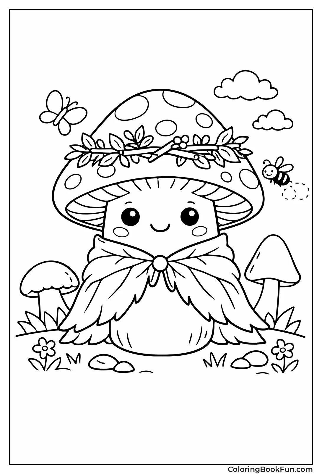Mushroom King Wears Crown