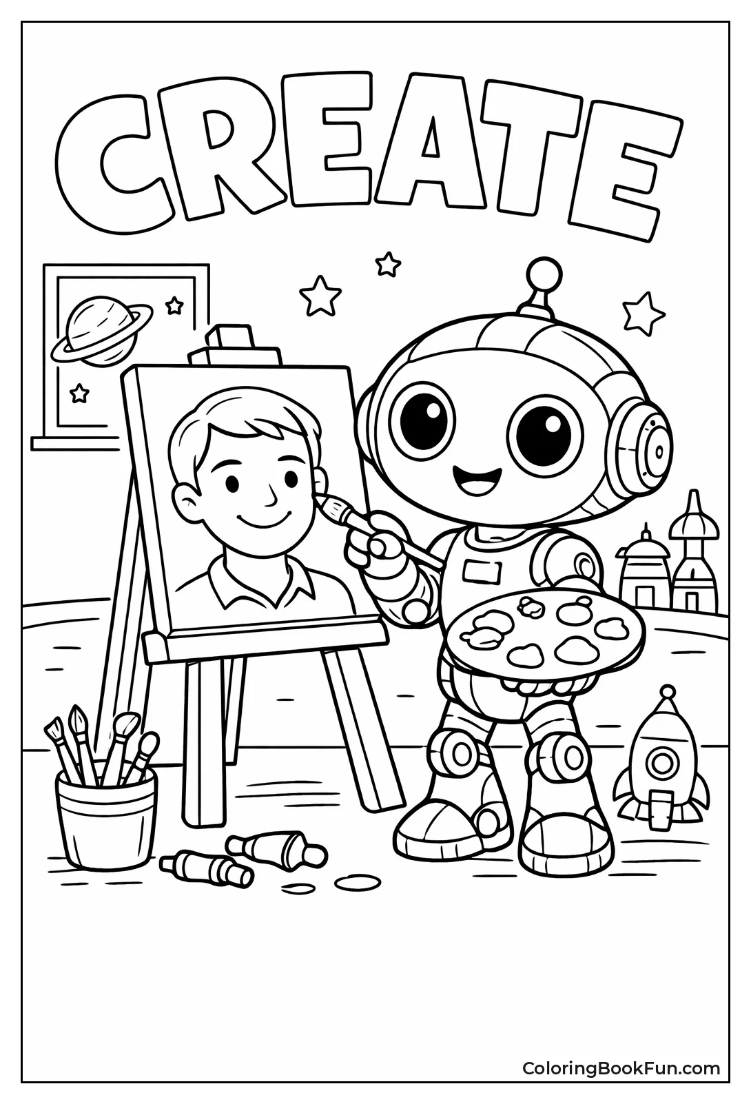 Robot Paints Portrait