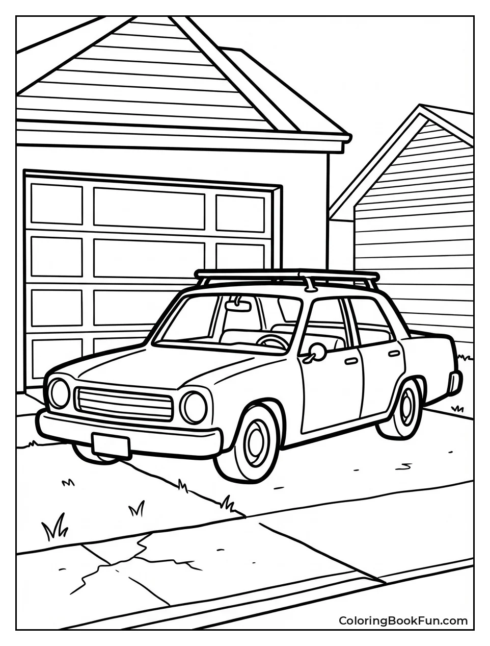 Pink Car Parks in Driveway