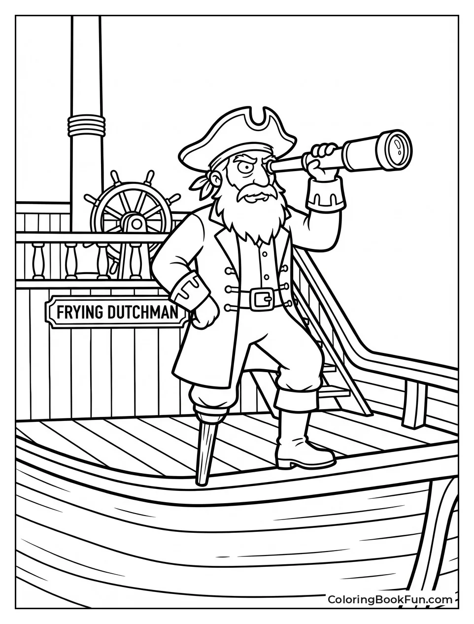 Sea Captain Peers through Spyglass
