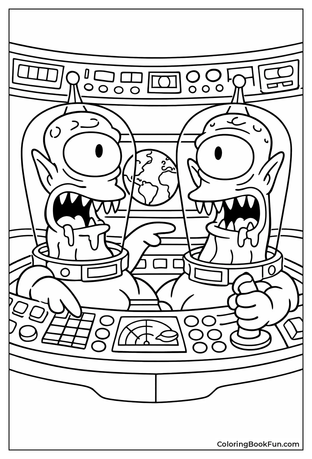 Kang and Kodos Fly Spaceship