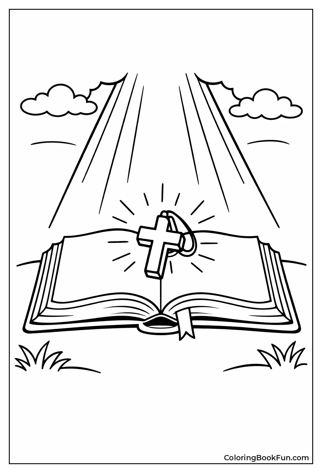 Bible Holds Glowing Cross
