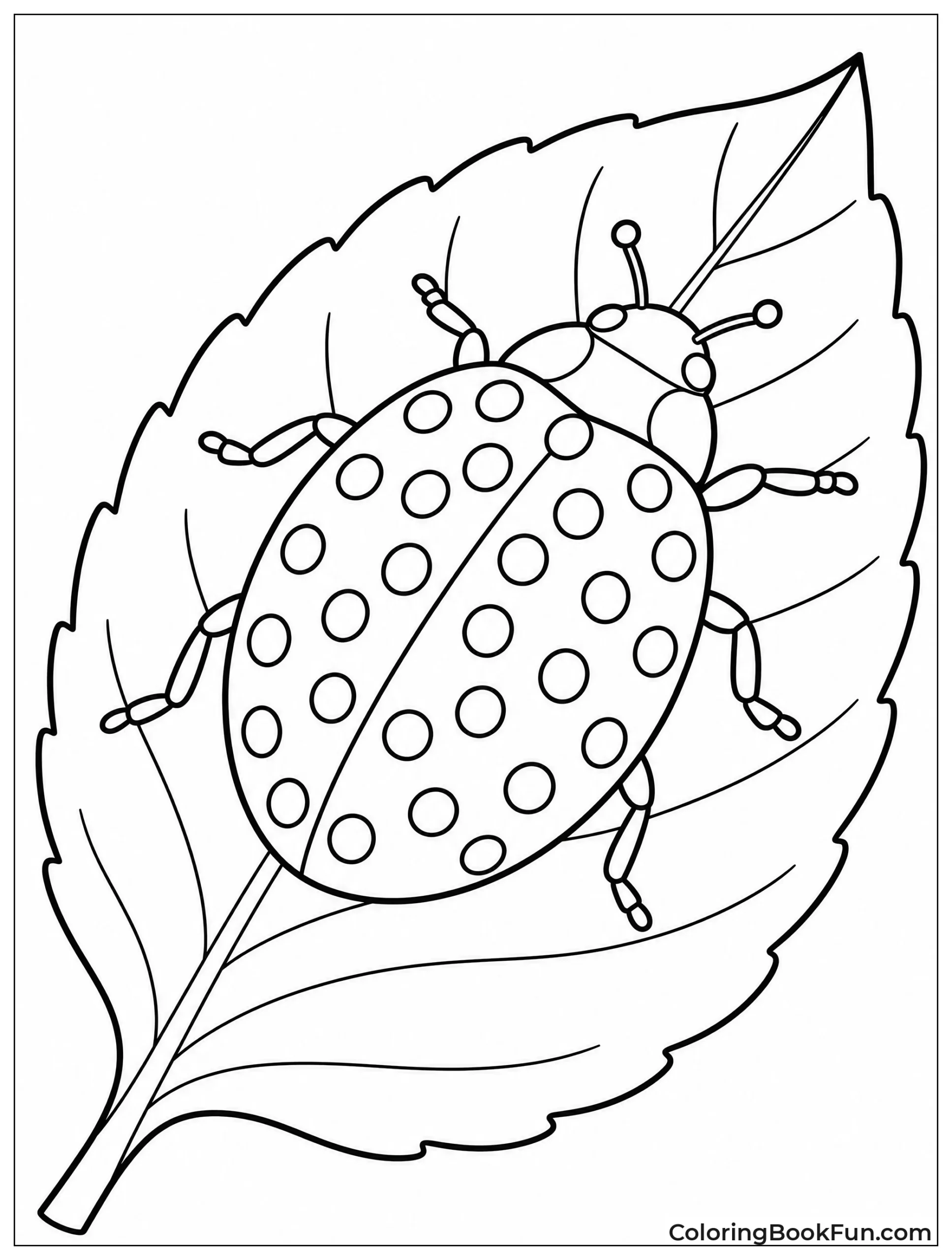 Yellow Spotty Ladybug Leaf