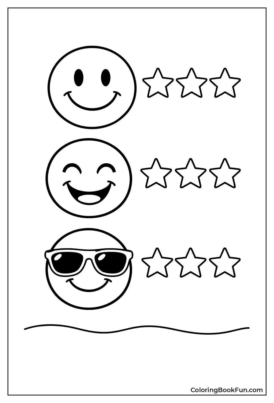 Three Smiley Faces Stars